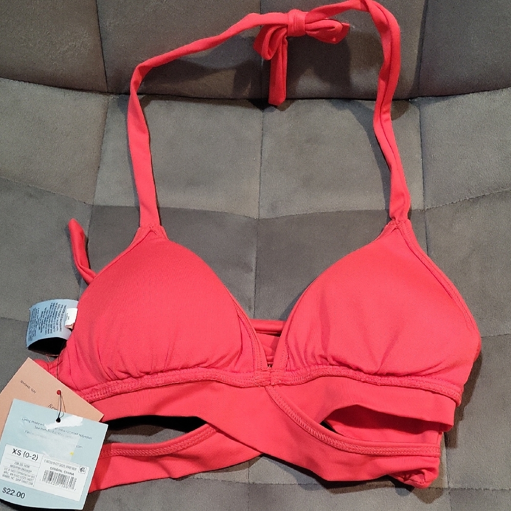 Women's Red Halter Bikini Top